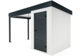 GARDEON® Mini-Gartenhaus mit Hörmann-Türen und überdachtem Bereich